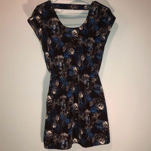 Candie’s Floral Print Black Dress With Pockets